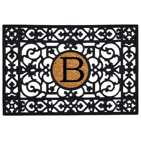 Calloway Mills Monogram Insert Door Mat, Black, Natural, 24 in W x 36 in L 160012436B